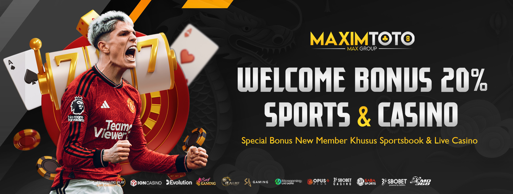 WELCOME BONUS SPORTSBOOK & CASINO 20%